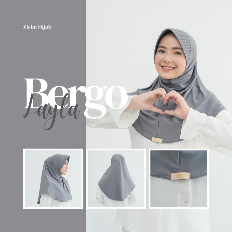 Zisha Hijab Bergo Layla Sport Semua Warna Size L Bahan Spandeks Livia Super Instan Kerudung Muslim Nyaman & Praktis 6
