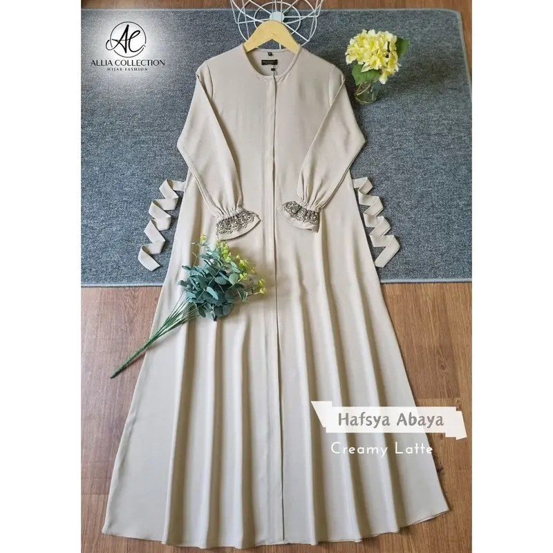 Hafsya Dress by Allia Collection | resleting depan Gamis Zipper Mewah 3