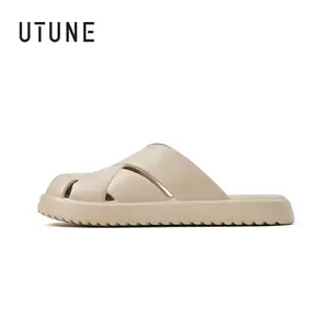 UTUNE Outdoor Fashion Slippers Made of EVA Material, Featuring a Woven Design; Unisex and Suitable for Both Men and Women Shoes Sandal Wanita Sendal Hitam