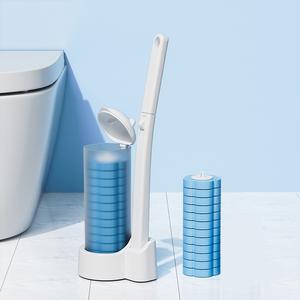 使い捨てトイレブラシセット ホルダーとリフィル付き トイレ掃除ブラシ 家庭用・ホテル・サロン用バスルーム清掃ツール