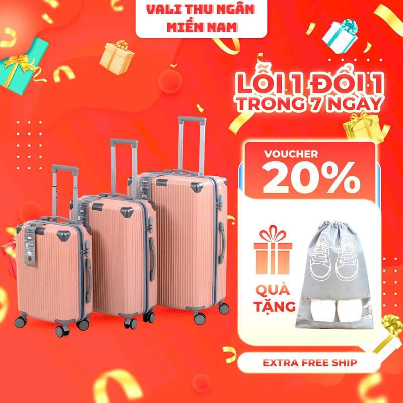 TOP Vali KS209 PC+ABS Cao Cấp Kéo Chống Va Đập, Bể, Khóa Số, Bánh Xe 360°, BH 2…