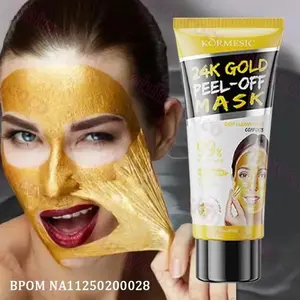 KORMESIC Merlin Beauty168 Masker Peel Off Gold 24k 60g BPOM NA11250200028 Mencerahkan Memutihkan Mengencangkan Anti Penuaan Komedo Jerawat Halus Perawatan Remaja Kusam Hyaluronic Acid Wajah Berminyak Melembutkan Kosmetik