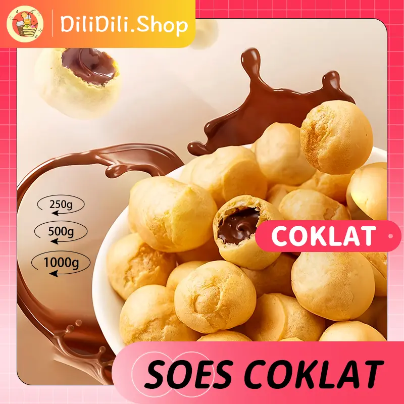 （smaple）COD Soes Coklat Cokelat/strawberryMAMI LOUISSE 11.11 Exclusive X soes coklat500g/1000gmerek baru/Malona/500g/1kg / mix rasa/halalKueSus Kering lsi soes coklat lumer 1 kgr Enak MurahCemilankeluarga, Chocolate Food Makanan Snack ManisBiskuit