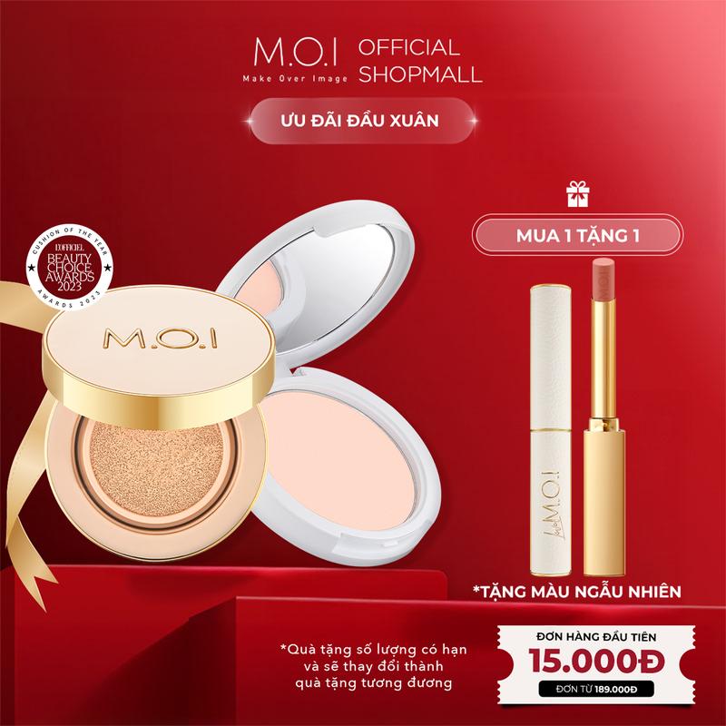  Bộ đôi Trang Điểm M.O.I Cosmetic Phấn nước  Premium Baby Cushion và Phấn phủ Baby Skin Powder 