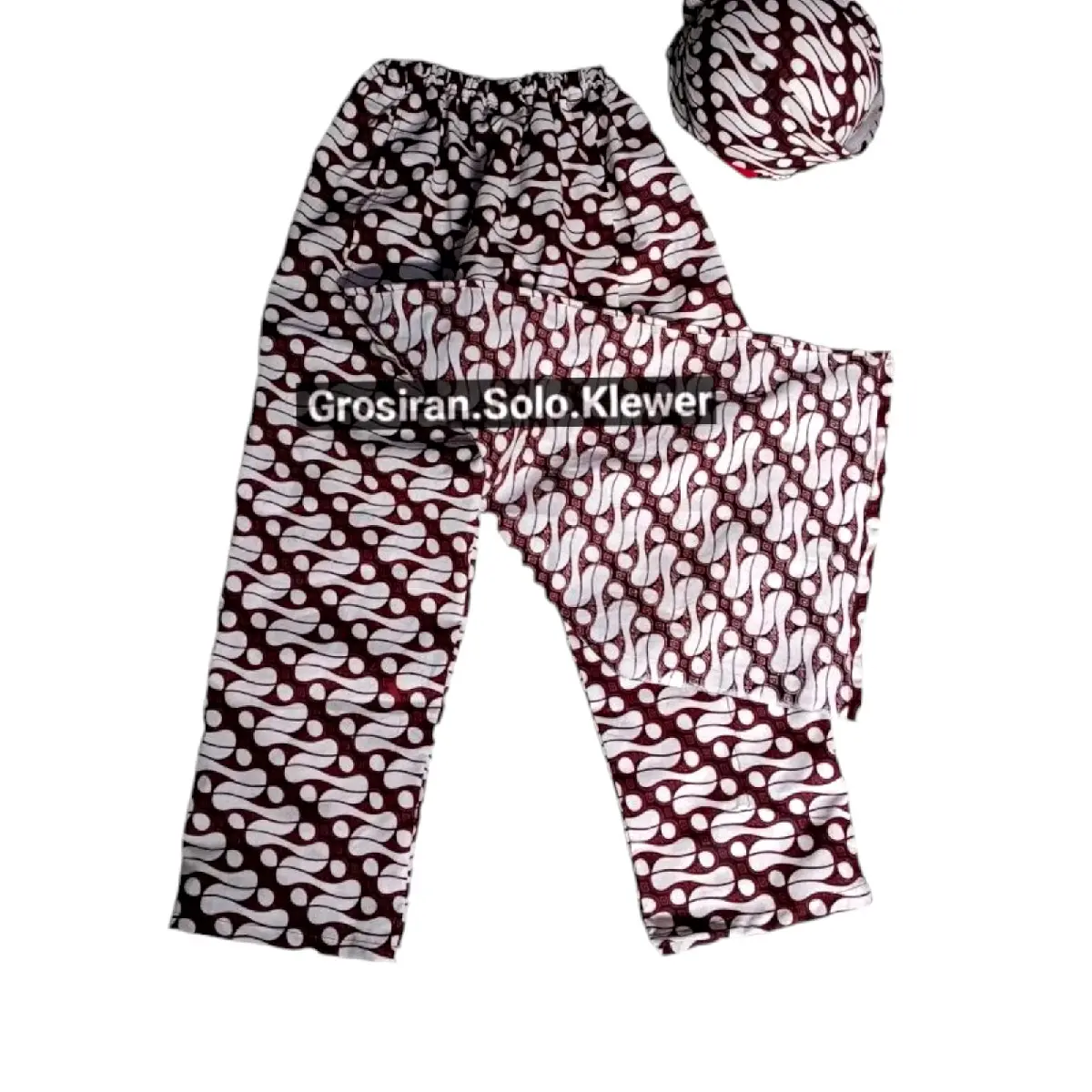 paket Celana Dan Blangkon Motif Batik Putih Senada Anak Cowok Fashion