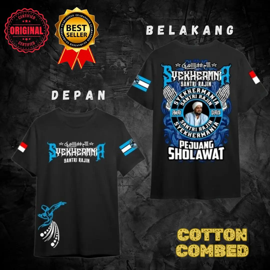 ZULMY - Kaos SyekherMania Santri Rajin - Tshirt Anak Unisex - Katun Combed Viral