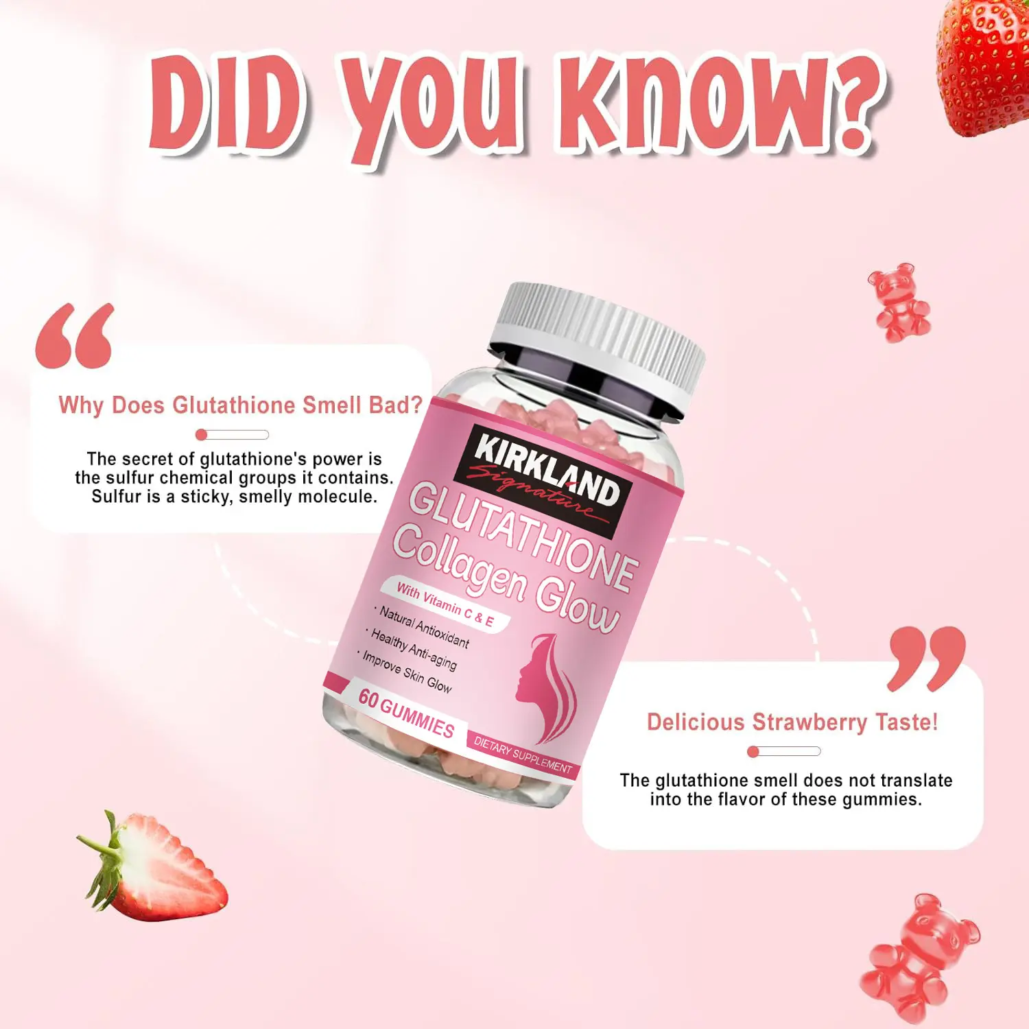 Glutathione Collagen Glow Gummies, Collagen Gummies with Vitamin C, E, Glutathione Supplement for Women, Skin Care, Anti-Aging, Strawberry Flavor, 60 Count - TikTok Shop Philippines Glutathione Collagen Glow Gummies, Collagen Gummies with Vitamin C, E, Glutathione Supplement for Women, Skin Care, Anti-Aging, Strawberry Flavor, 60 Count - TikTok Shop Philippines