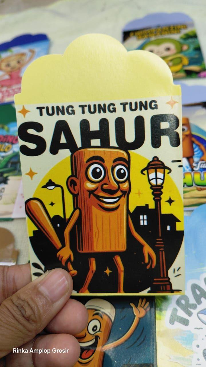 (PROMO) 100Pcs Amplop Medium Tung-Tung Sahur 2026 Bahan Art Paper Glossy