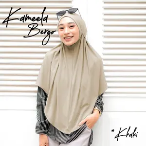 Jilbab Instan Kameela Khimar Non Pet Daily – Hijab Bergo Jersey Polos & Simple, Tali Ikat Belakang