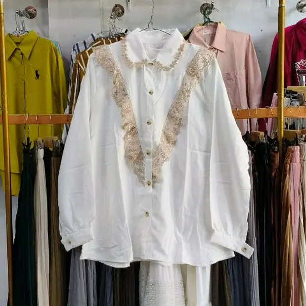 Safriani lhokseumawe Atasan koderay kakya wanita kekinian quality premium lengan panjang katun  Kerah Muslim Formal Oversize Nyaman Dewasa 5