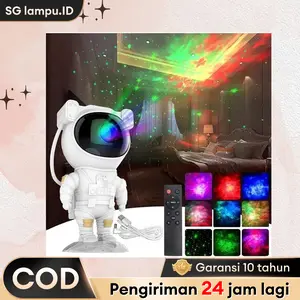 【Garansi 10 tahun】Lampu Proyektor Astronot aurora aesthetic Langit  Malam Bintang Galaxy Nebula Lampu Proyektor Koneksi Bluetooth Pemutar Musik Pengisian Daya USB  Beli dengan voucher