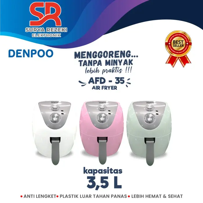 LANGSUNG KIRIM DENPOO AIR FRYER TEKNOLOGI TERBARU MENGGORENG TANPA MINYAK AFD 35 4