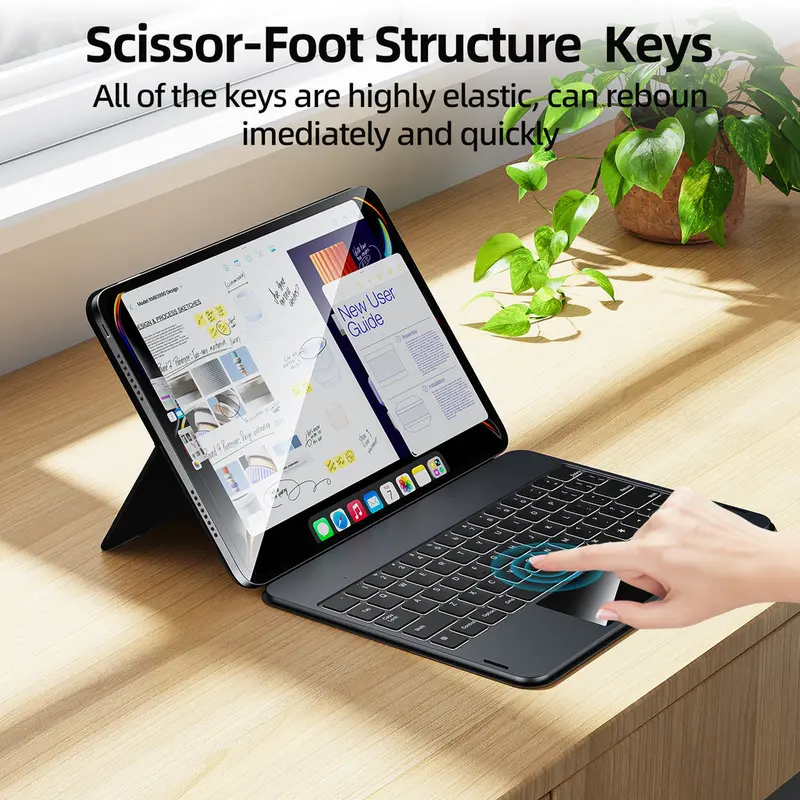 GOOJODOQ Protective Case and Keyboard Adjustable Angle Multifunctional Backlit Keyboard Waterproof and Stain Proof 4