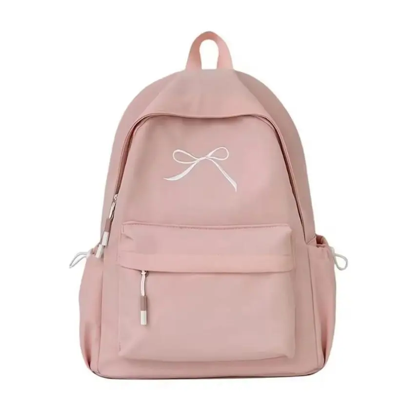 TOP TRENDING - Tas Ransel Wanita Terbaru kekinian motif Pita Warna Hitam Pink Biru Bahan Kanvas D300