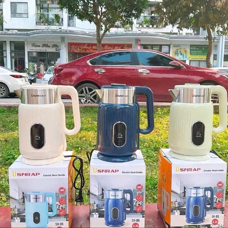 Ấm Siêu Tốc SH-86, Mẫu Mới 2026 Dung Tích Lớn 3.2L Có 2 Lớp Cách Nhiệt, Công Suất Lớn 1500W Tiện Lợi Cho Mọi Gia Đình