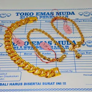 SET PERHIASAN GELANG TAMBANG, SISIK NAGA DAN GELANG NURI BRACELETS BERLAPIS EMAS MUDA TERLARIS