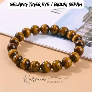 Gelang Batu Tiger Eye Nempel Magnet / Mat4 H4rimau / Biduri Sepah Asli Natural Batu Elegan