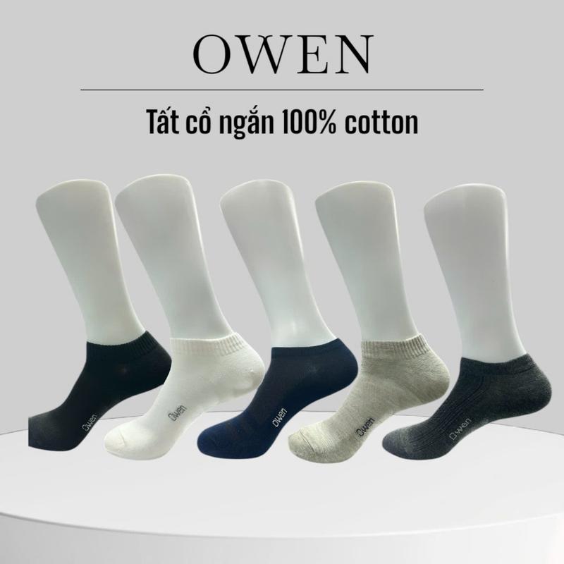 COMBO SIÊU HỜI - Set 5 đôi/ 10 đôi tất cổ ngắn nam trơn Owen 100% cotton khử mùi