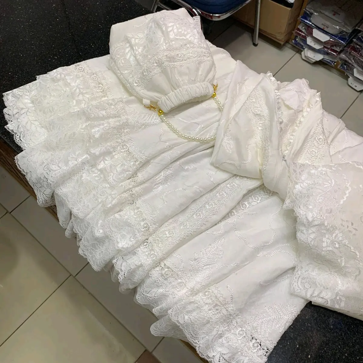 Mukena kaluna putih bordir/ Mukena putih polo linen bordir