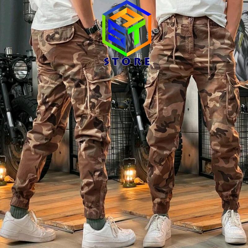 Product Introduction of Celana Panjang Unisex Camo Cargo Combat Bahan Katun Twill Non Stretch Warna Green 1