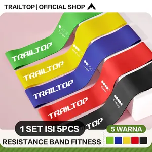 [READY] TrailTop Resistance Bands Alat Fitness 1 Set 5pcs Elastis Fitness Loop Bands Tali Fitness Olahraga Otot Gym