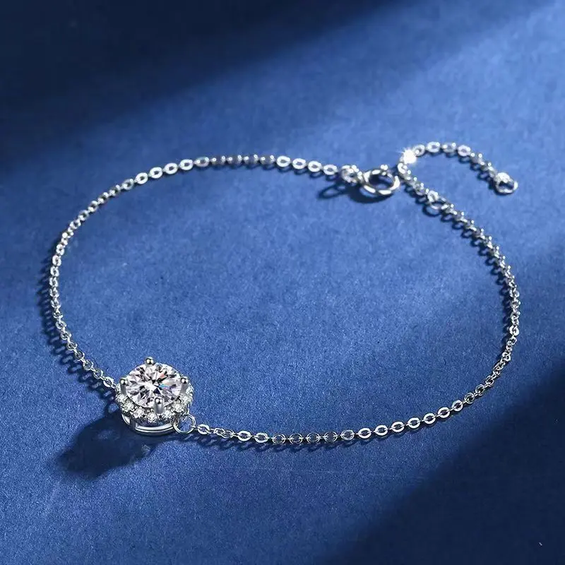 Gelang Rantai Permata Bulat Gelang Tangan Wanita Fashion Aesthetic