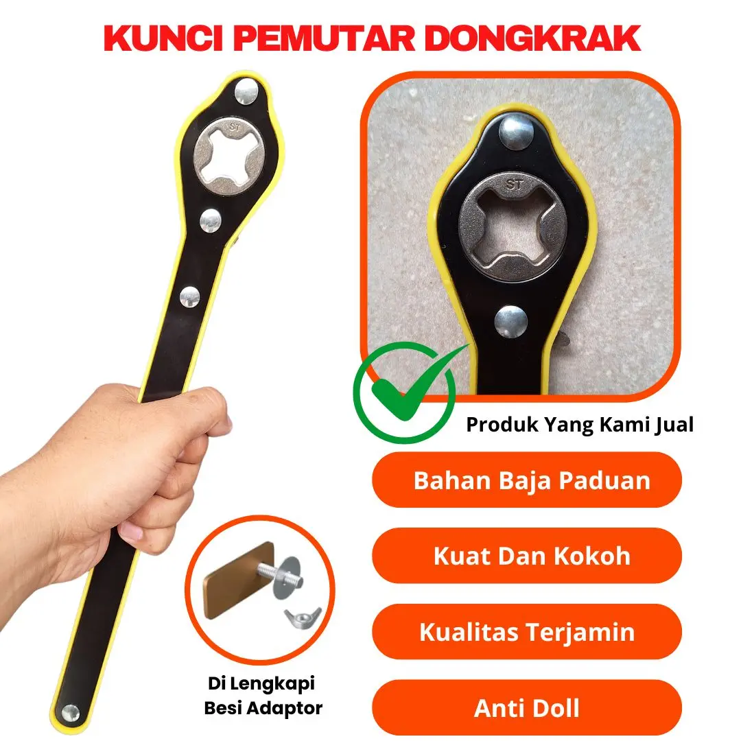 Pemutar Dongkrak Bawaan Mobil Universal Model Ratchet Wrench ORIGINAL Car Kendaraan