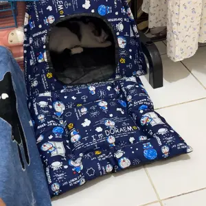 Tenda Kucing Besar Model Lipat Motif Bisa Dicuci Bonus Bantal untuk Alas Tidur Kucing Aerizoo