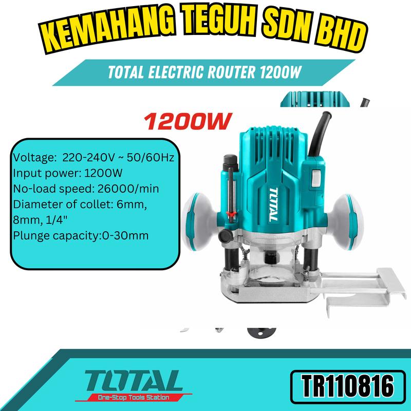 TR110816 TOTAL ELECTRIC ROUTER 1200W Tools - TikTok Shop Malaysia