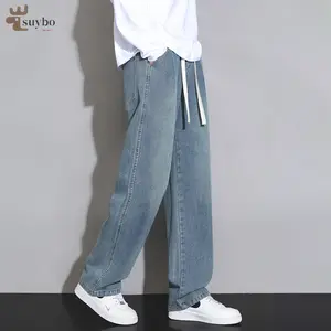 Suyboy Celana Jeans Pinggang Karet baggy jeans Korean Style Wideleg jeans terbaru Kulot Celana Denim