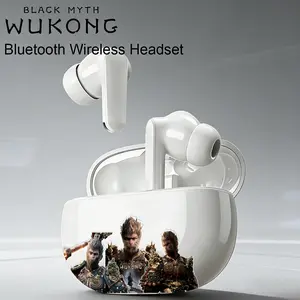 Black Myth Wukong DIY Waterproof Wireless Bluetooth Headphone with Noise Canceling & Hi-Fi Sound Quality for iPhone & Android 20 Hours Battery Sturdy Design Audio Electronics Call Earphones Mic & Amplifier