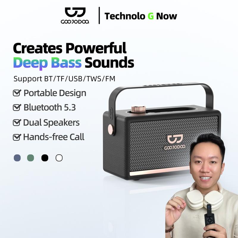  Loa Bluetooth Không Dây GOOJODOQ × cong.trai.nghiem Loa Kép 52Mm Âm Trầm Sâu Hỗ Trợ Thẻ TF   USB   FM Thiết Kế Cầm Tay Tiện Lợi Nhẹ Và Cầm Tay Lý Tưởng Cho Âm Nhạc Phim Và Cuộc Gọi Rảnh Tay Dung Lượng Pin 1500mAh 