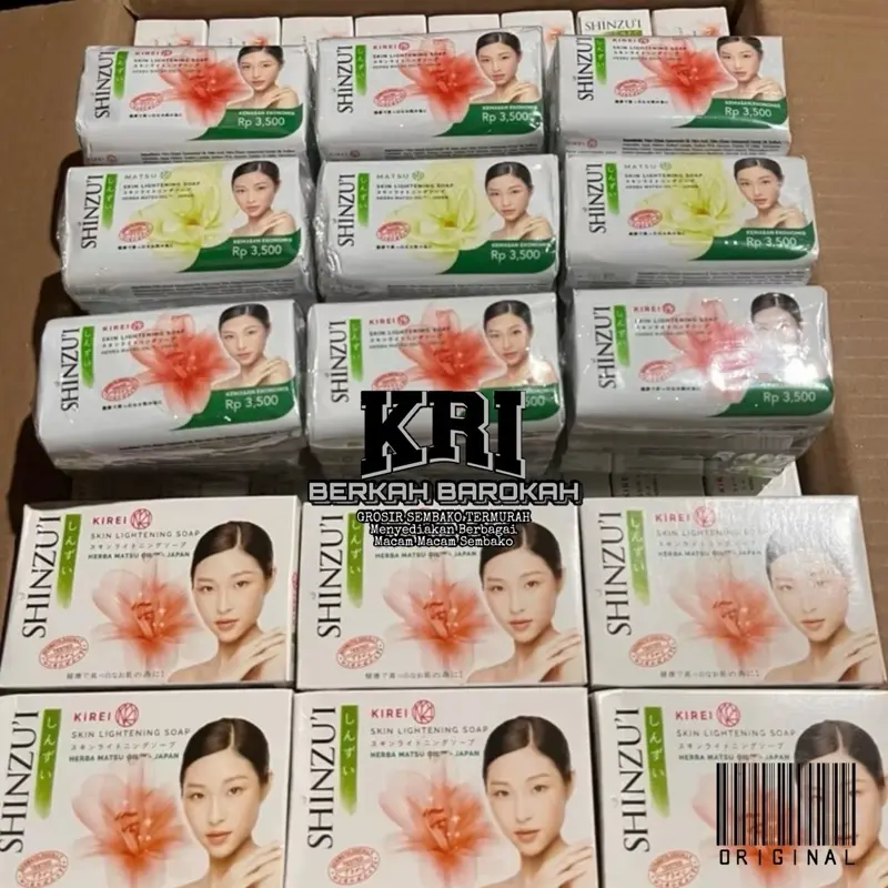 12 Pcs Paket Sabun  Mandi  Shinzui - Sabun Batang Shinzui 60 Gram / 80 Gram Bar Soap Membersihkan  Mencerahkan  Tubuh