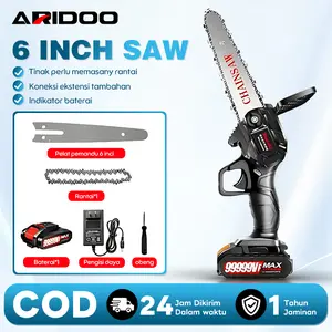 Gergaji Listrik Mini Chainsaw Listrik Tanpa Kabel Gergaji Listrik Genggam 96v Memotong Kayu Chainsaw mini 6 Inch Chainsaw Chain Saw Cordless 2 baterai 8Inch Chainsaw Cordless Chainsaw Gergaji Rantai Elektrik Mini Portable Genggam Lithium Model