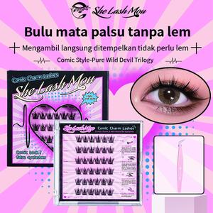 [TANPA LEM] MH05 SHE LASH MOU Bulu Mata Palus Comic Style-Pure Wild Devil Trilogy Bulu mata Natural Eyelash Extension