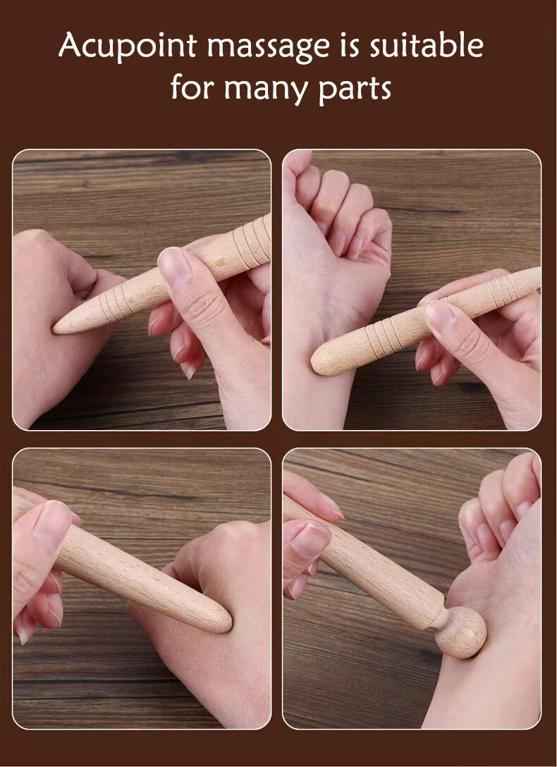 Product Introduction of Wooden massage stick Acupoint massage stick 2