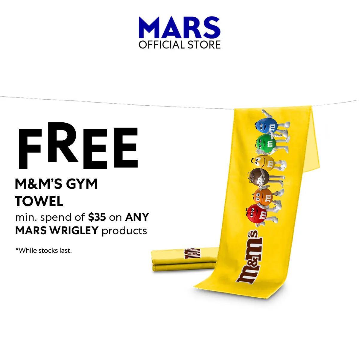 [GIFT WITH PURCHASE] M&M'S GYM TOWEL (LIMITED EDITION)