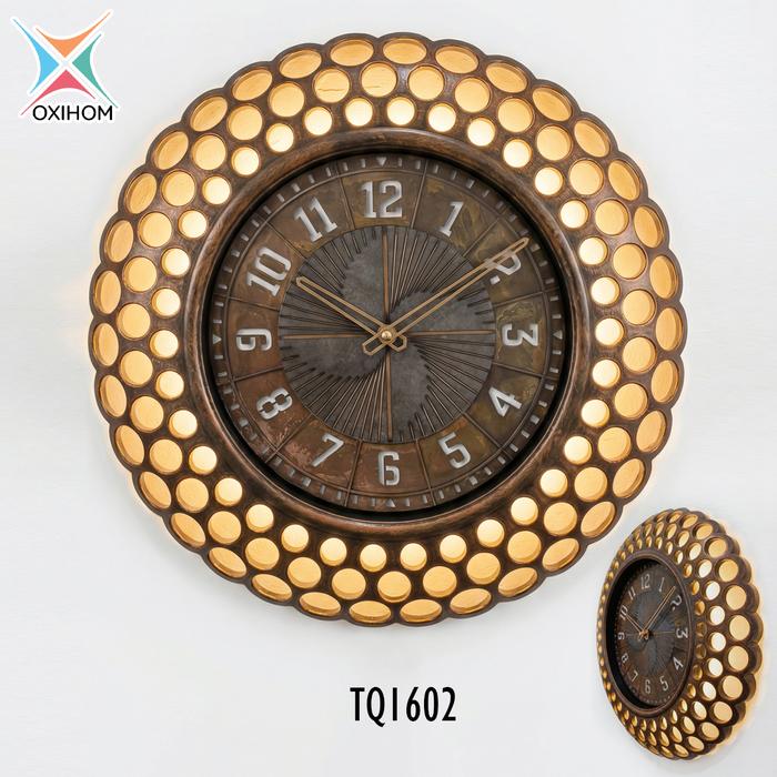 Gambar Oxihom Jam Dinding Bulat 40 cm  Lampu Jam Dinding Silent Vintage Aesthetic Mewah Modern Estetik TQ1602 dari Oxihom Kota Depok Tokopedia