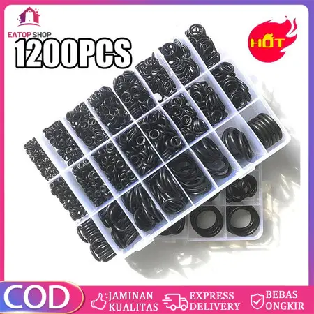 Kombinasi O-ring 1200pcs HNBR / Rubber O Ring Seal Tightening +Box Sil O Ring Karet Seal O ring PCP 1 Set Sil Oring Box Hidrolik