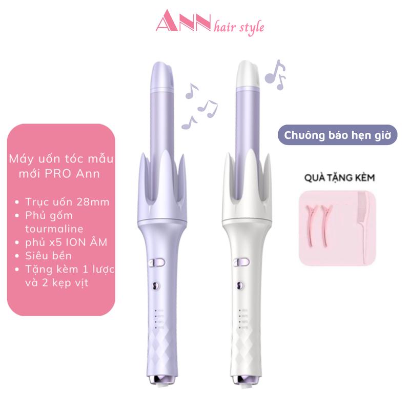 PRO NEW Máy uốn tóc tự động ANN mẫu mới bản PRO+++ trục 28 - trục uốn phủ gốm tourmaline và sử dụng công nghệ 40 triệu ION âm cao cấp bảo vệ tóc Ann Hair Style