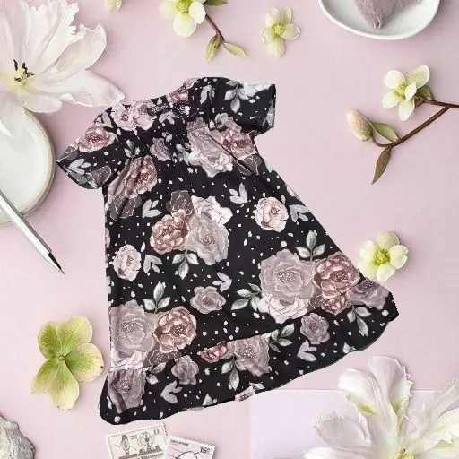 Daster Anak Dress Fuji Anak Kekinian Usia 3-10 Tahun - Rayon Diamond Premium - Motif, bunga Baju Fashion Perempuan 0