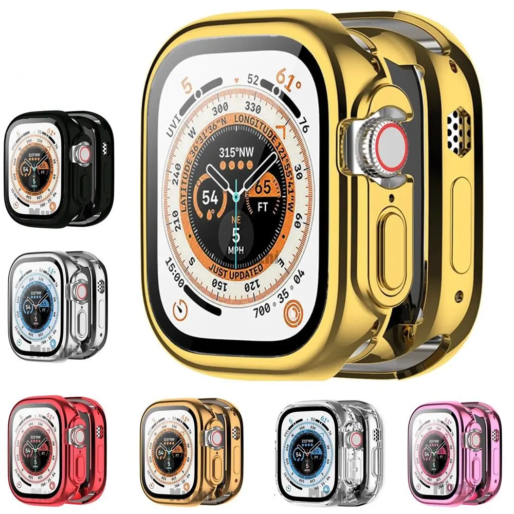 Bumper TPU Case New Watchband Full Cover Screen Protector Smart Soft Protective Shell for Apple Watch Ultra 49MM Smart Watch