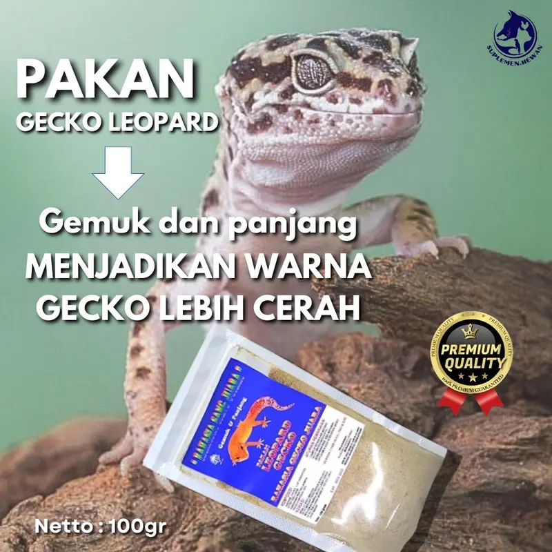 Pakan Gecko Leopard Cepat Panjang dan Gemuk 100gr - Menjadikan Warna Lebih Cerah & Nafsu Makan Lebih Lahap 1