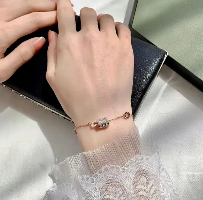 Gelang Tangan Titanium Wanita Liontin Mutiara Romawi Anti Karat Dan Tidak Luntur Premium Import 0