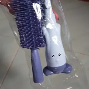 Sikat Pembersih Botol Susu Bayi Silikon 3 in 1 BPA Free Sikat Sedotan Silikon Aman untuk Bayi