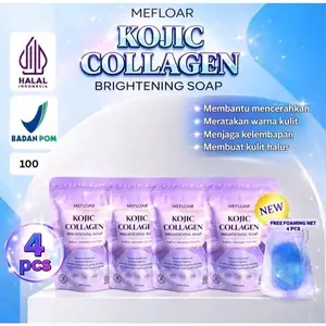 [4 PCS] Sabun KOJIC Collagen Soap 100G Sabun Mandi Memutihkan Badan dan Wajah ORI