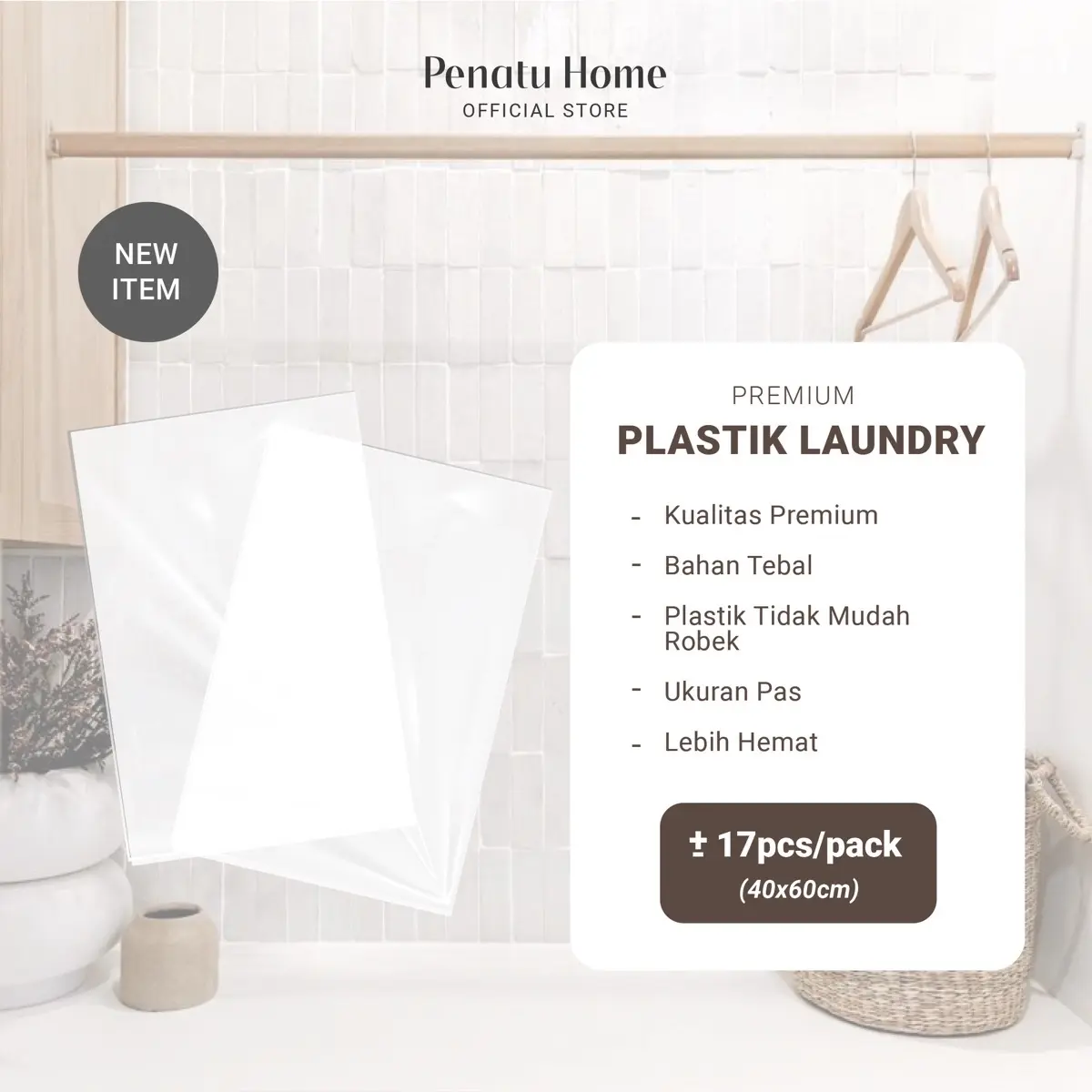 [ Penatu Home ] Plastik Laundry Premium | Kantong Bening - Size 40 x 60 CM