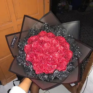 Buket 18 Bunga Satin Viral Murah Hadiah Wisuda Anniversary Ulang Tahun Gift