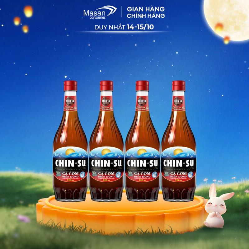 Combo 4 Nước mắm Chinsu Cá cơm biển đông 720ml