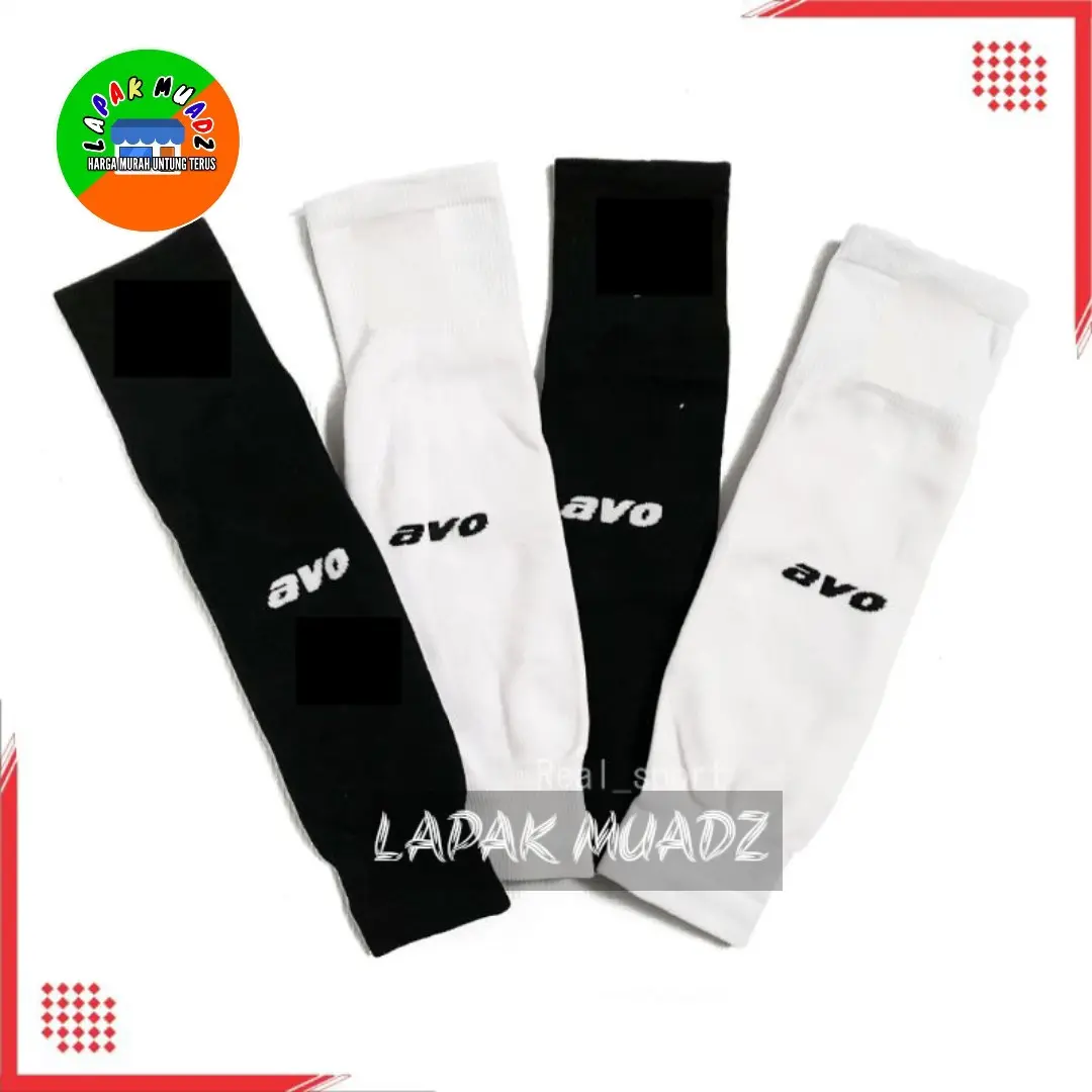 Kaos Kaki Bola Sambung Motif AVO Warna Hitam & Putih